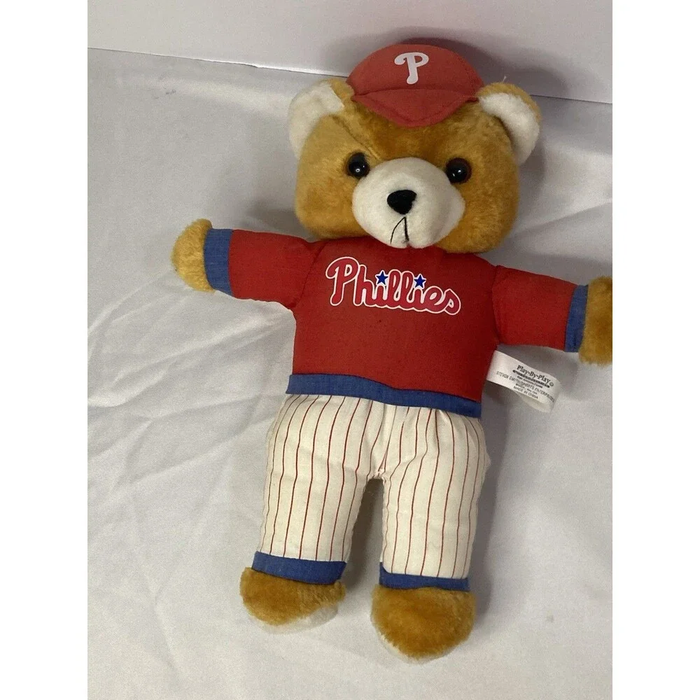 Play-By-Play Phillies Plush Teddy Bear w/ Hat, Shirt, Pants MLB Merchandise